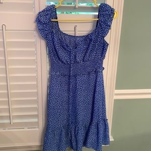Blue milkmaid dress